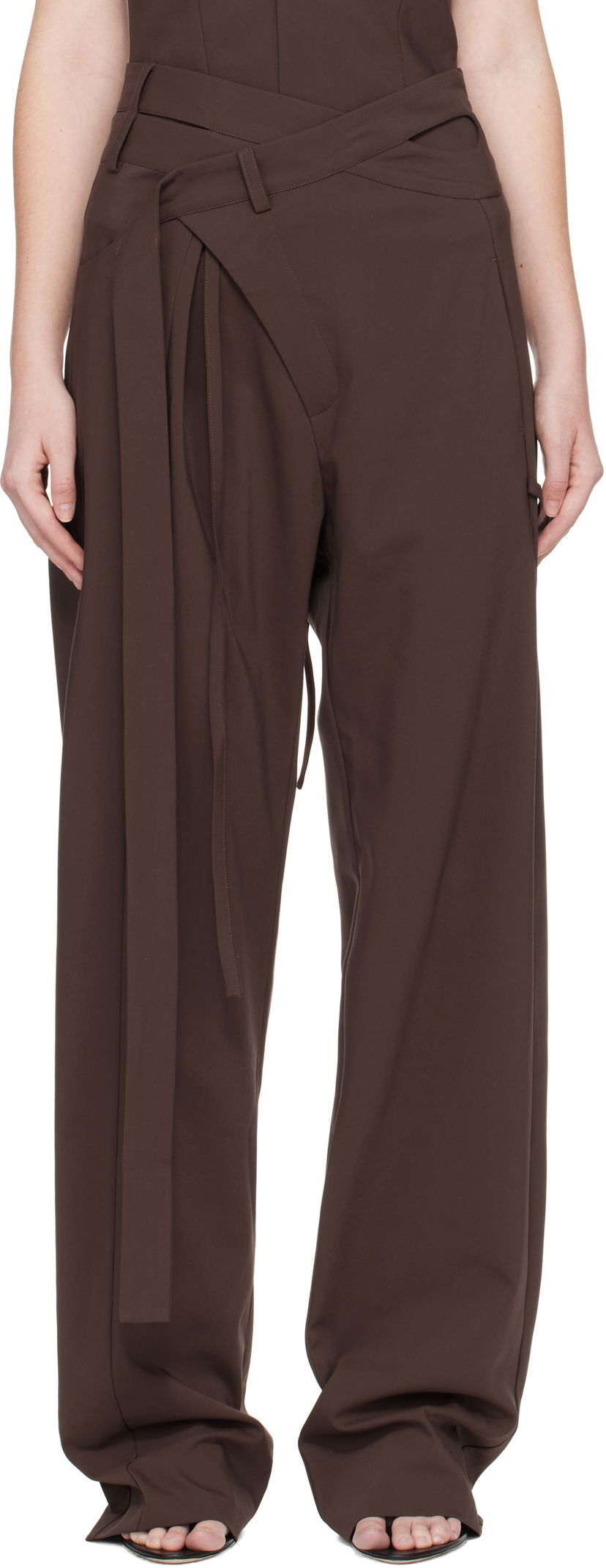 Панталони Ottolinger Ottolinger Signature Wrap Suit Pants Кафяво | 123-201523-03