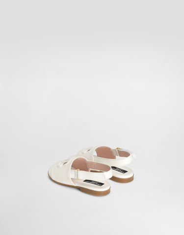 Аксесоари Dolce & Gabbana Dolce & Gabbana Calfskin Sandals With Cut-Out DG Logo Бяло | D20100A12238S936, 2