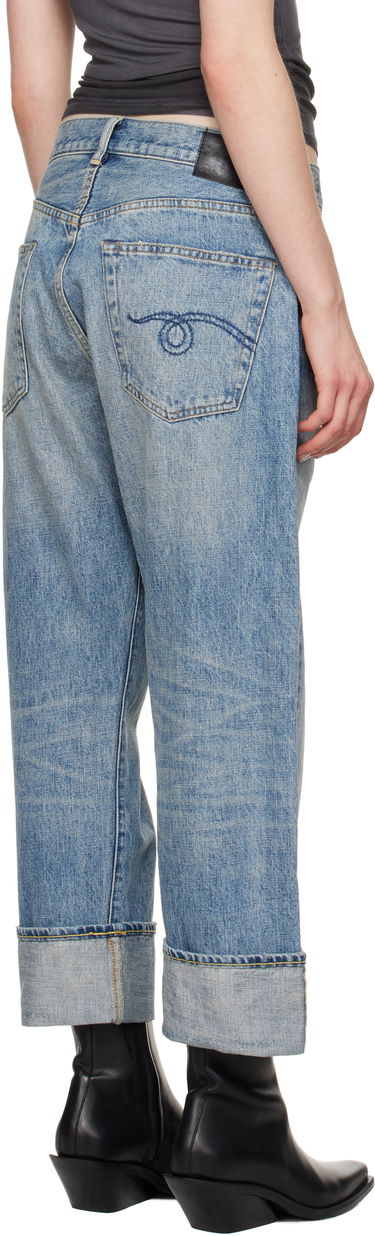 Дънки R13 R13 Cuffed X-Boyfriend Jeans Синьо | R13WD111-D149D, 2