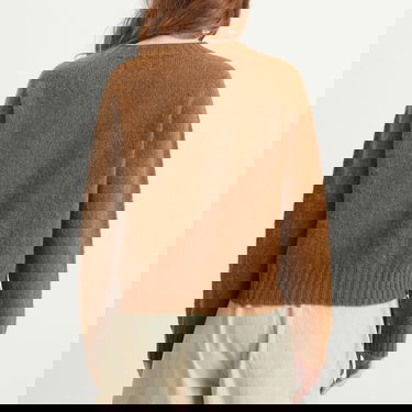 Пуловер YMC Jets Crewneck Raglan Knit Sweater Кафяво | Q8ZMJ-BRW, 3