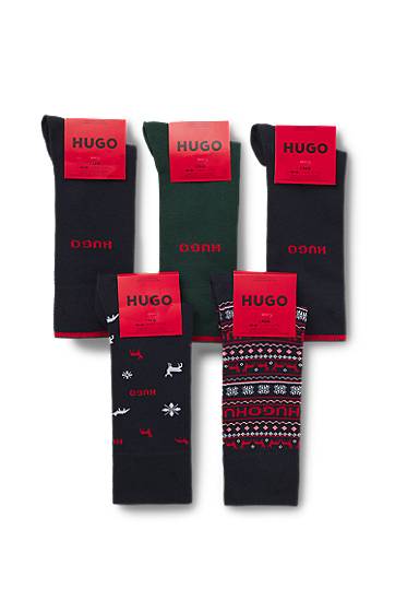 Чорапи BOSS Five-pack regular-length socks with assorted patterns and logo detailing Многоцветен | 50546686, 1