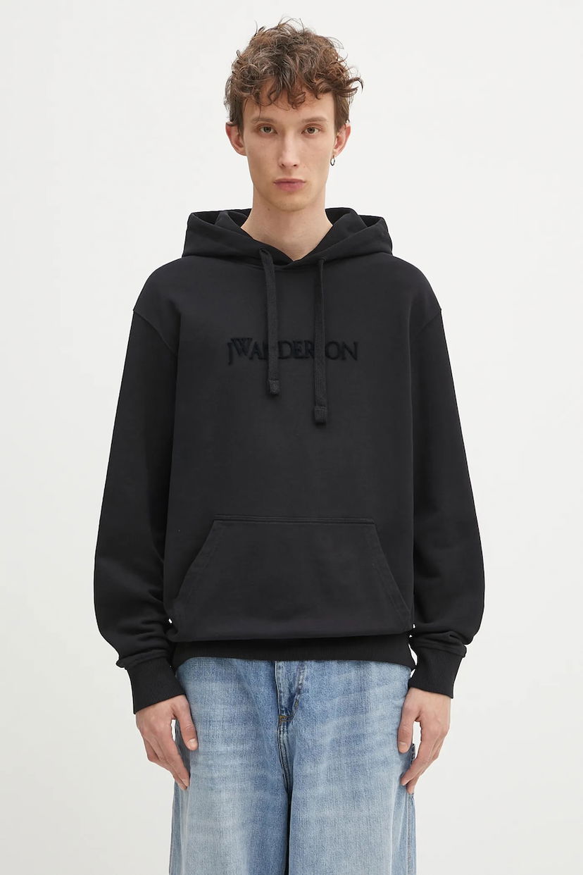Суитчър JW Anderson JW Anderson Logo Embroidery Cotton Hoodie Черно | JW0214.PG1632.999
