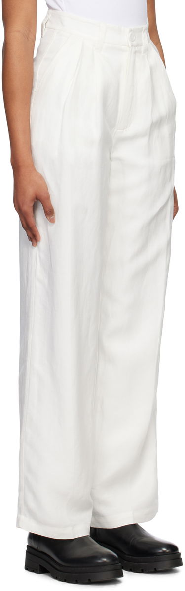 Панталони Anine Bing Carrie Pleated Trousers Бяло | A-03-3269-100, 1