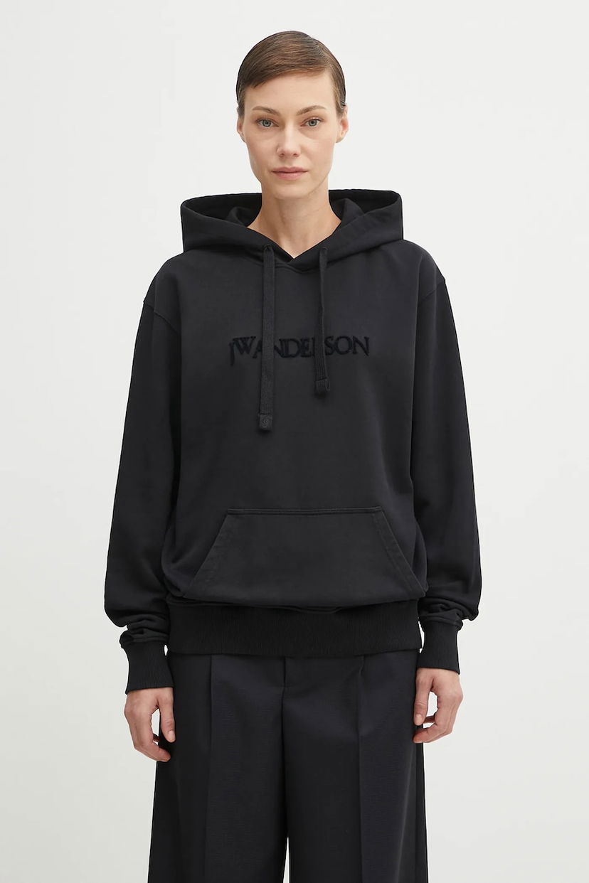 Суитчър JW Anderson JW Anderson Logo Embroidery Hoodie Черно | JW0231.PG1632