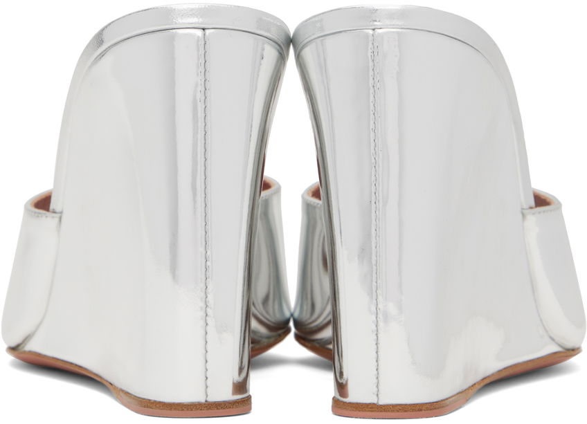 Аксесоари Amina Muaddi Amina Muaddi Lupita Wedge Heeled Sandals Металик | LUPITA WEDGE WEDGE MIRROR, 1