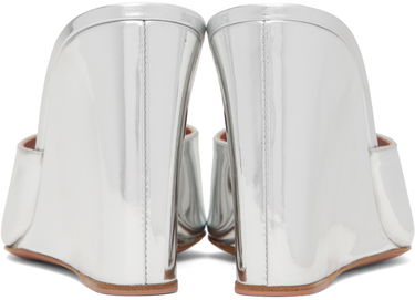 Аксесоари Amina Muaddi Amina Muaddi Lupita Wedge Heeled Sandals Металик | LUPITA WEDGE WEDGE MIRROR, 1