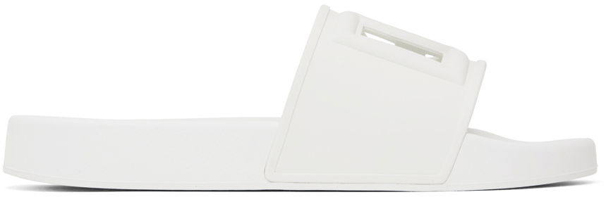 Кецове и обувки Dolce & Gabbana White DG Logo Slides Бяло | CS2079AO666, 0