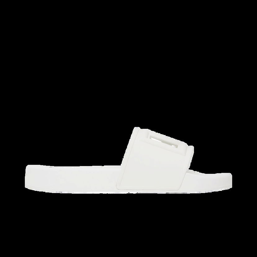 Кецове и обувки Dolce & Gabbana White DG Logo Slides Бяло | CS2079AO666