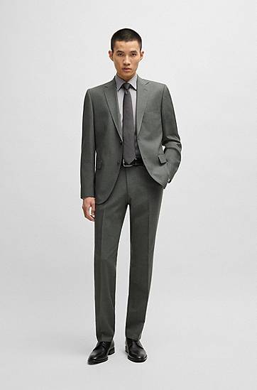Риза BOSS Easy-Iron Structured Stretch Cotton Shirt, Regular Fit Сиво | 50489830, 1