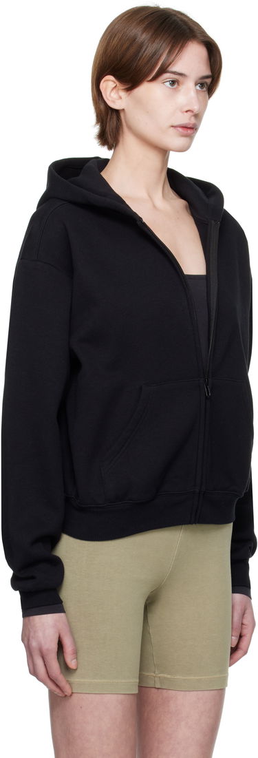 Суитчър SKIMS SKIMS Cotton Fleece Classic Zip Hoodie Черно | ZU-ZUP-8366W, 1