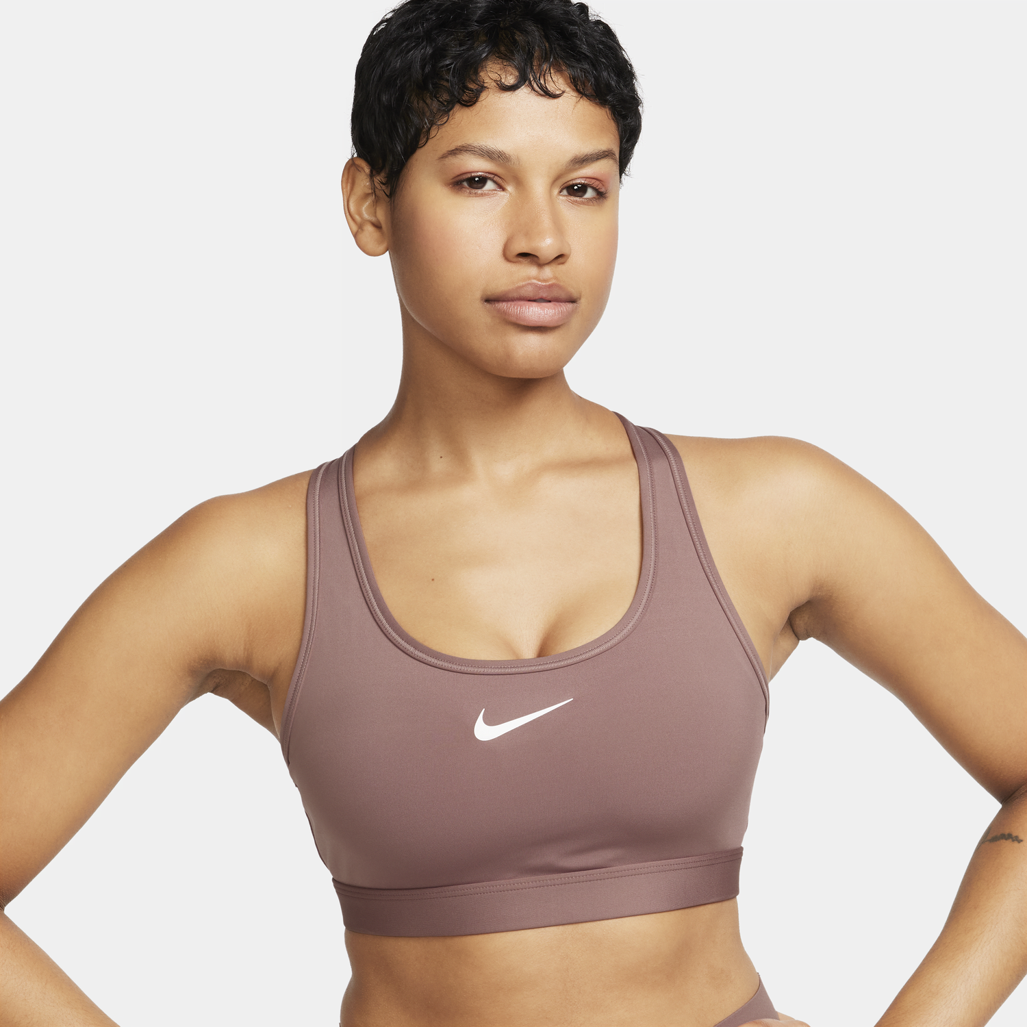 Сутиен Nike Swoosh Medium Support Padded Sports Bra Розово | DX6821-208, 1