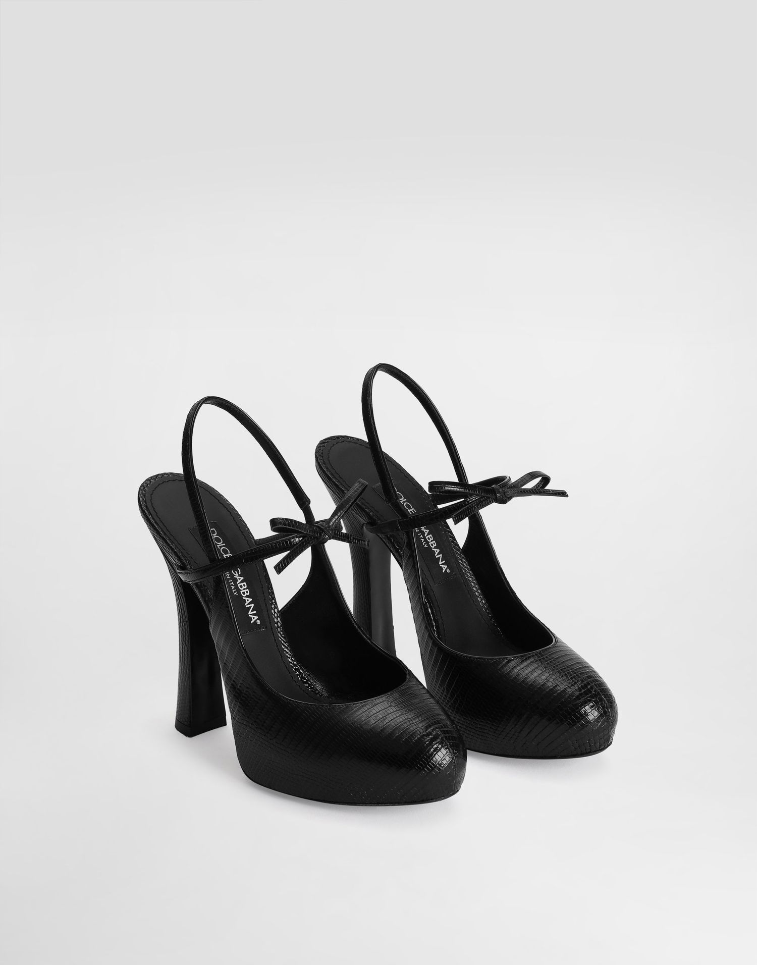 Аксесоари Dolce & Gabbana Dolce & Gabbana Lizard Skin Slingback Pumps Черно | CG0930A2D458B956, 1