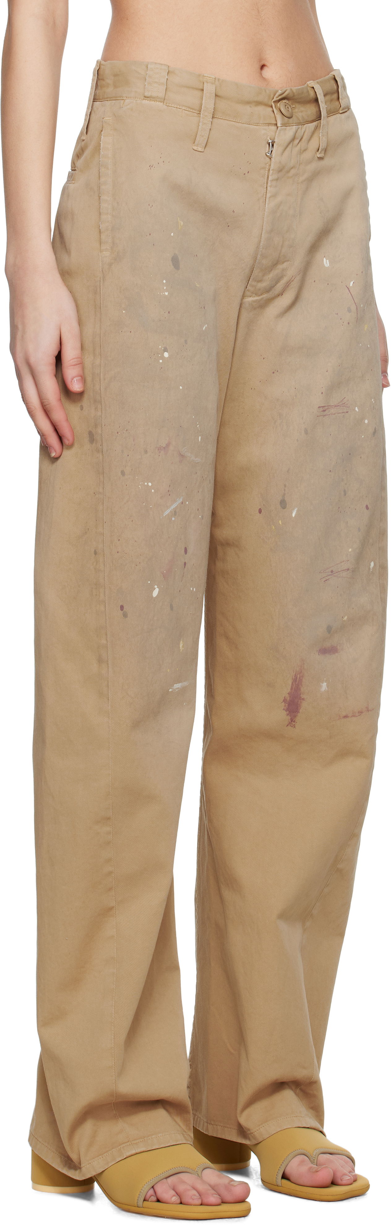 Карго панталони Maison Margiela MM6 Maison Margiela Tailored Painter Trousers Бежово | S62KB0230 M35435, 1