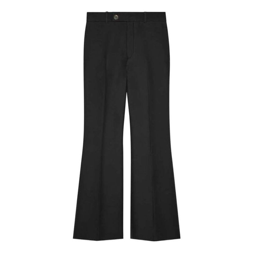 Панталони Gucci Wool Silk Cropped Flare Pants Черно | 632964-ZAD88-1000
