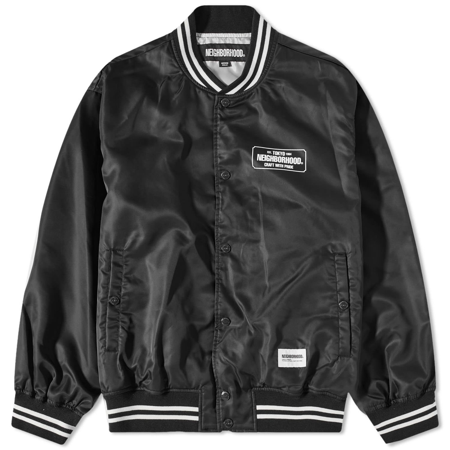 Яке Neighborhood Logo Baseball Jacket Черно | 231TSNH-JKM04-BLK, 0