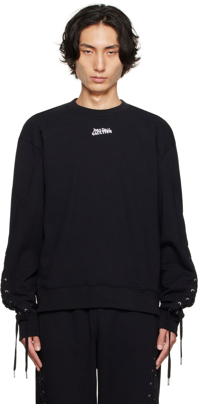 Суитчър Jean Paul Gaultier Gaultier The Lace-Up Sweatshirt Черно | 23/12-U-SW024B-J033-00, 0