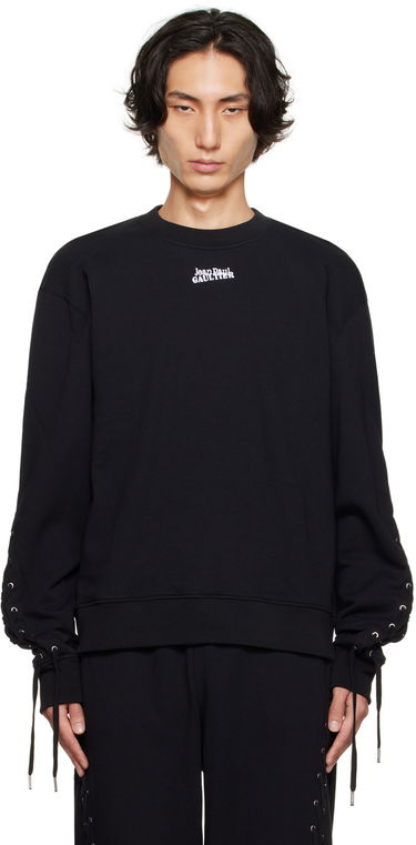 Суитчър Jean Paul Gaultier Gaultier The Lace-Up Sweatshirt Черно | 23/12-U-SW024B-J033-00, 0