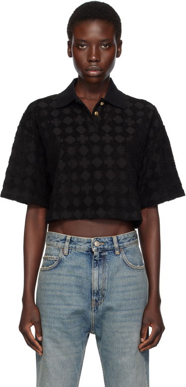 Поло тениска AMIRI AMIRI MA Quad Toweling Cropped Polo Черно | AWJYPO1009, 0