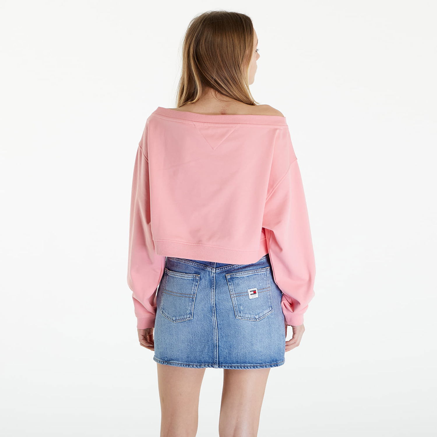 Суитчър Tommy Hilfiger Cropped Off Shoulder Sweatshirt Розово | DW0DW17956 TIC, 1