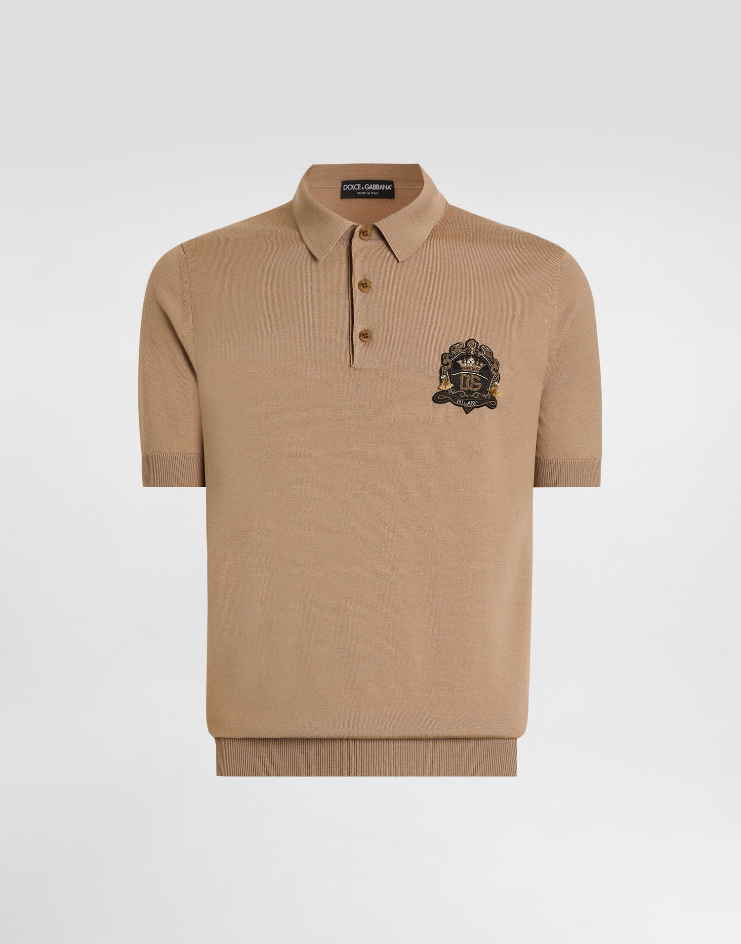 Поло тениска Dolce & Gabbana Dolce & Gabbana Virgin Wool Polo Shirt Бежово | GXZ02ZJDVG8M2366, 0