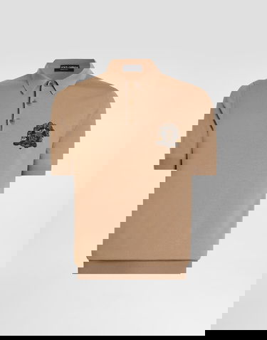 Поло тениска Dolce & Gabbana Dolce & Gabbana Virgin Wool Polo Shirt Бежово | GXZ02ZJDVG8M2366, 0