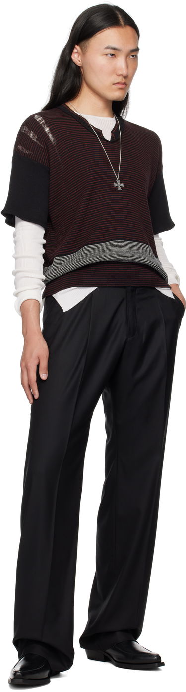 Пуловер Enfants Riches Déprimés Enfants Riches Déprimés Here Comes Alice Aged V-Neck Sweater Червено | 080-237, 3