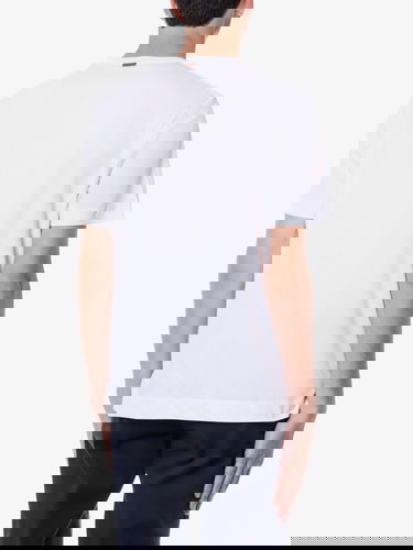 Тениска ZEGNA Men's White Crew Neck T-Shirt Бяло | E7360A5B760N00, 3