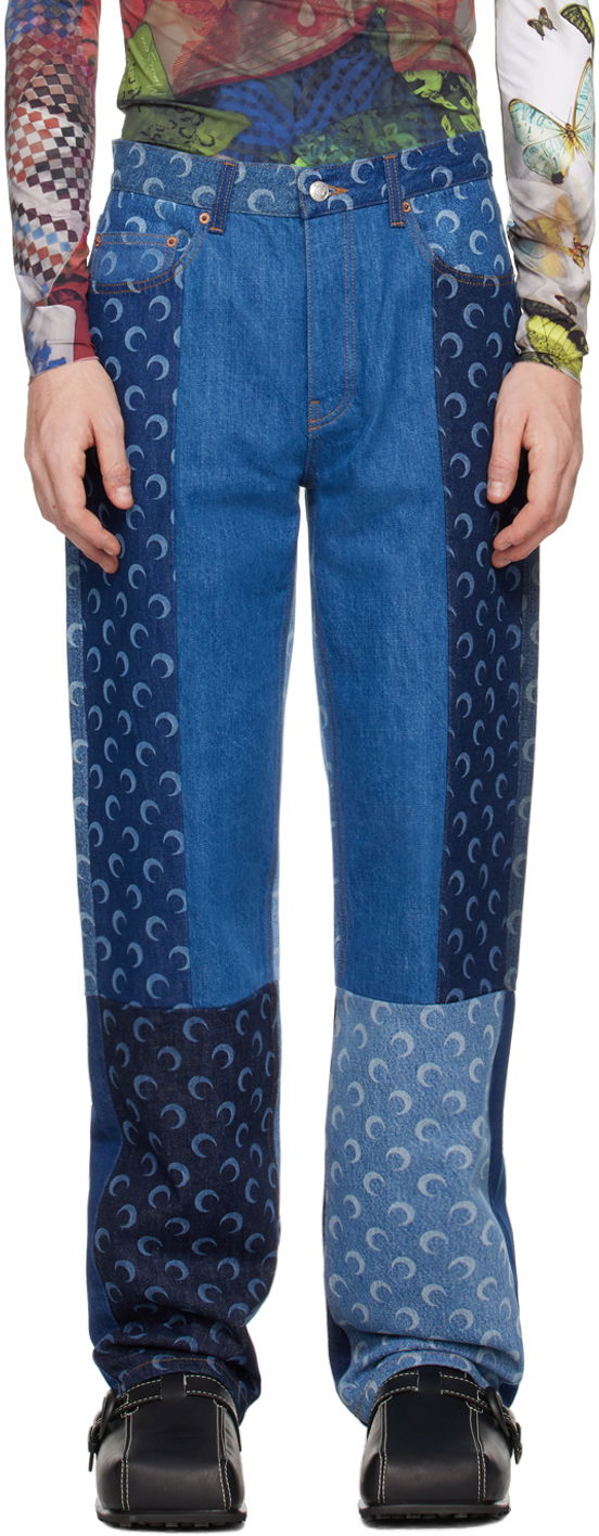 Дънки Marine Serre Regenerated Jeans Синьо | MPA002-BL50, 0