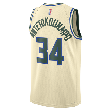 Фланелка Nike Giannis Antetokounmpo Milwaukee Bucks City Edition NBA Swingman Jersey Cream City Бежово | HM5988-281, 1