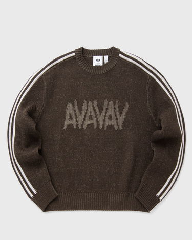 Пуловер adidas Originals AVAVAV Crew Neck Striped Knit Sweater Кафяво | JZ0620, 0