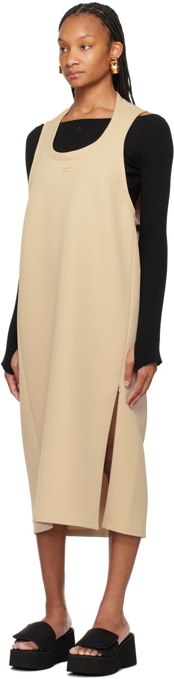 Pокля Courrèges Courrèges Holistic Midi Dress Бежово | 124CRO367PL0007, 3