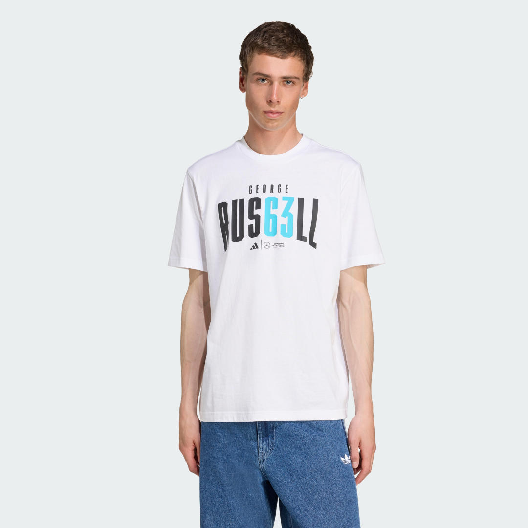 Тениска adidas Performance Mercedes-AMG Petronas Formula One Team George Russell T-Shirt Бяло | JZ8906, 0