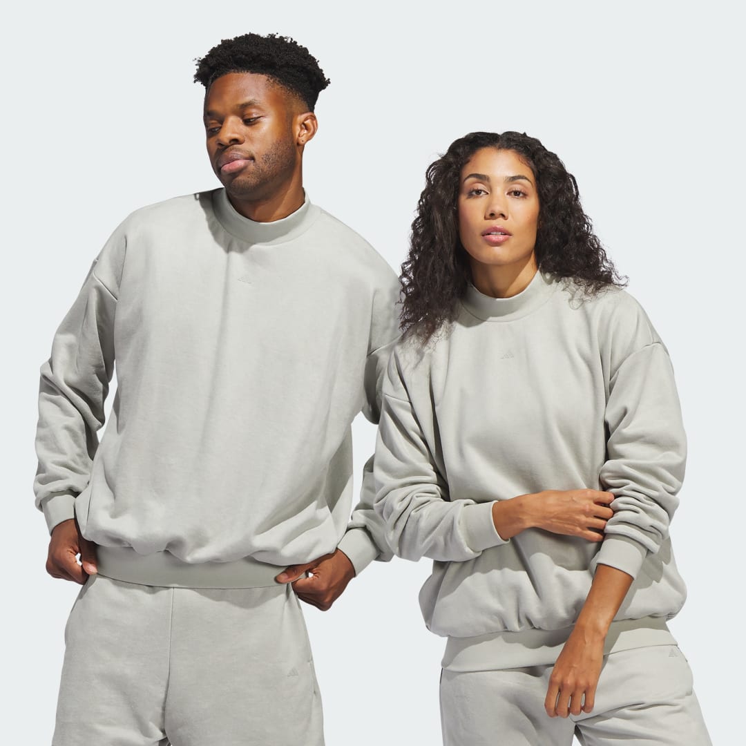 Пуловер adidas Performance Basketball Sueded 3/4 Half-Zip Crewneck Сиво | IN7698, 1