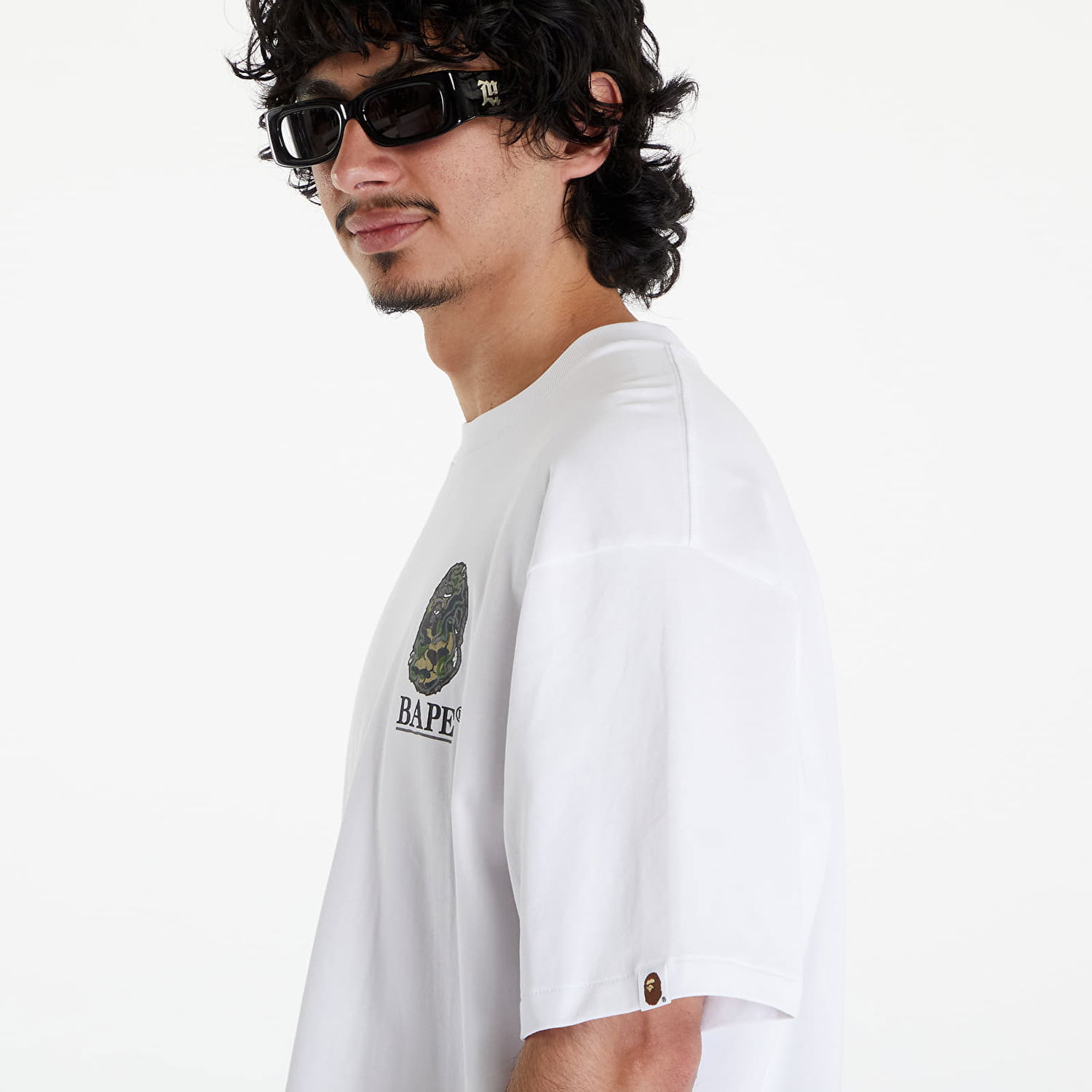 Тениска BAPE A BATHING APE Camo Stone Ape Head Relaxed Fit Tee White Бяло | 001TEK301316M WHT, 1