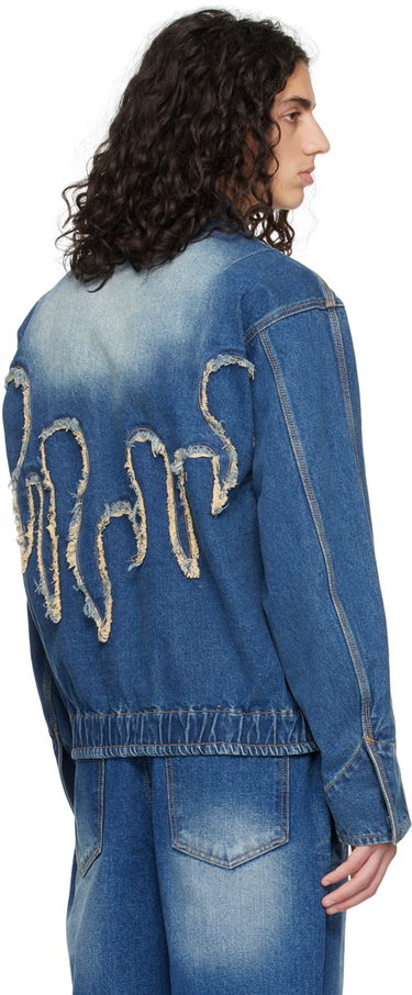Яке бомбър We11done We11done Faded Denim Jacket Синьо | WD-DJ1-23-329-U-BL, 2