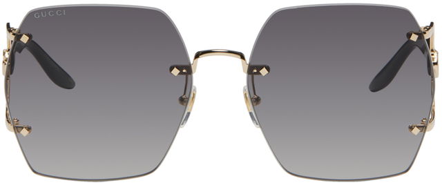 Gucci Gold Geometric Sunglasses