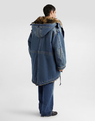 Дънки Dolce & Gabbana Dolce & Gabbana Washed Wide Leg Cotton Denim Jeans with Frayed Hem Синьо | GP16UDG8NZ2S9001_1, 2