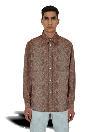 Риза Acne Studios Python Print Shirt Кафяво | BB0446- CTB