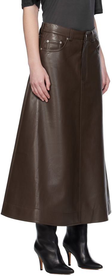 Пола Nanushka Nanushka Cintia Regenerated Leather Maxi Skirt Кафяво | NW25PFSK15478, 1