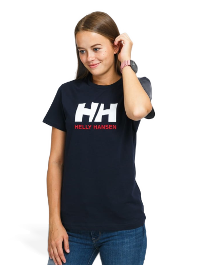 Тениска Helly Hansen Logo T-Shirt Тъмно синьо | 34112 598