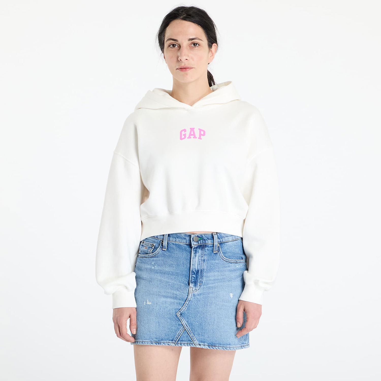 Суитчър GAP GAP Logo Cropped Hoodie Бяло | 841725-09, 0
