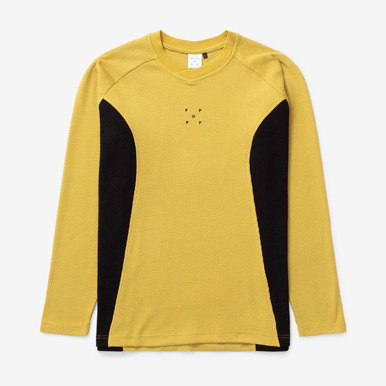 Тениска Pop Trading Company Sports Waffle Long Sleeve T-shirt Жълто | POPAW23-02-010