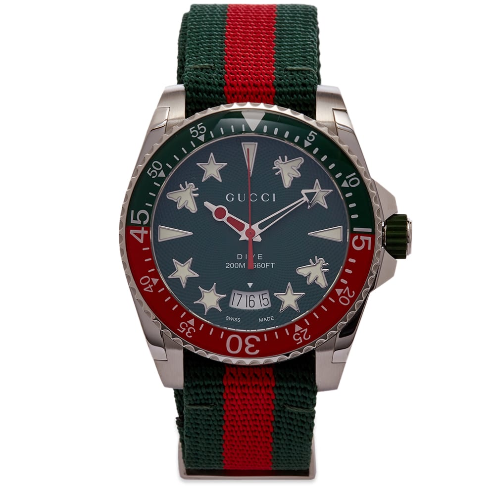 Часовник Gucci Dive Watch 40mm Зелено | YA136339, 0