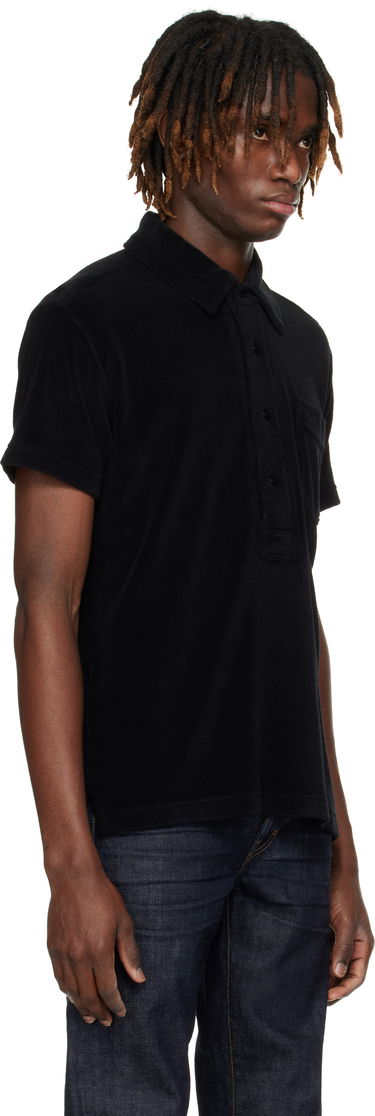 Поло тениска Tom Ford Tom Ford Towelling Polo Черно | JPS009-JMC053S25, 1
