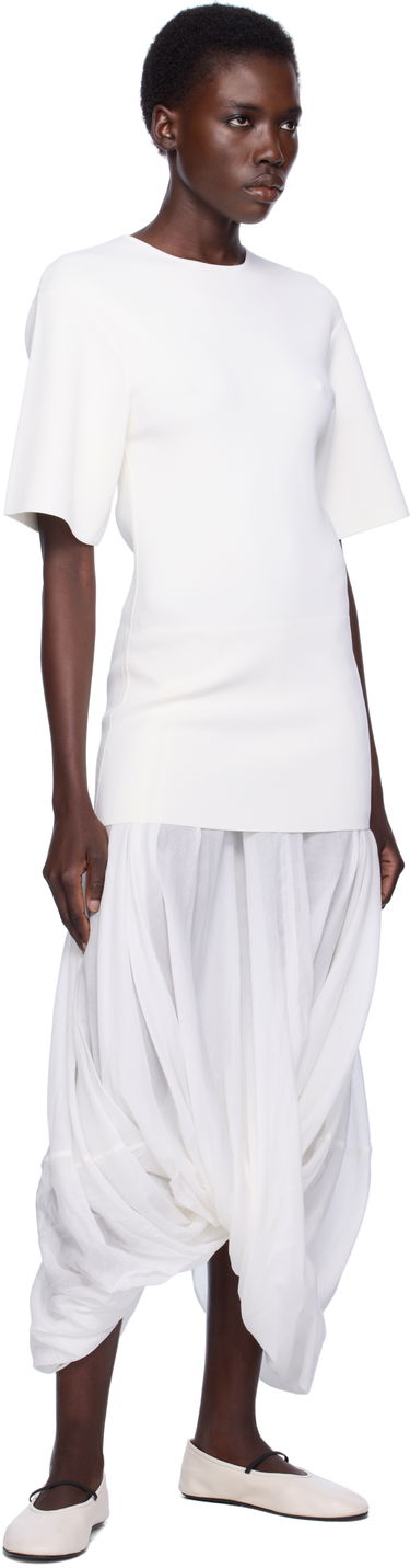 Pокля TOTEME TOTEME Cocoon Tee Midi Dress Бяло | 253-WRD0215-YA0187, 3