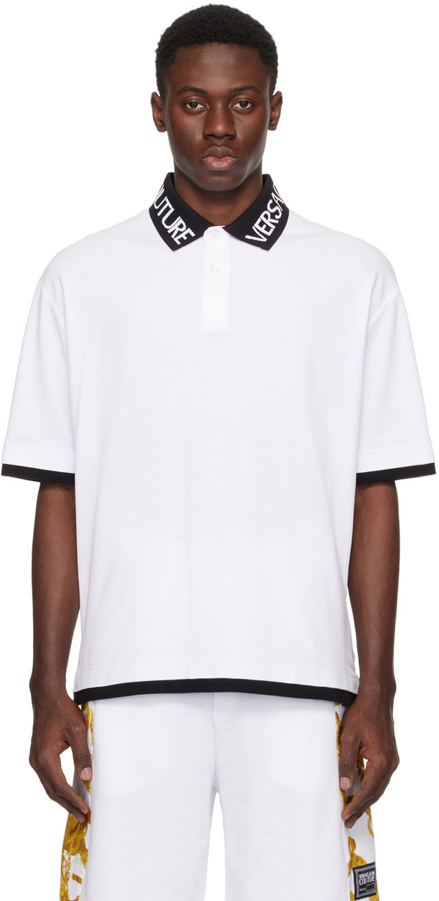 Couture White Intarsia Polo