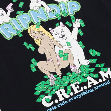 Тениска RIPNDIP Rip N Dip Club Cream T-Shirt Черно | RNDSPR25151, 2