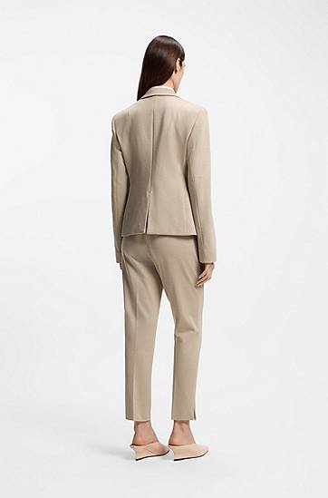 Яке BOSS Slim-fit patterned performance-stretch jersey blazer Бежово | 50555741, 1