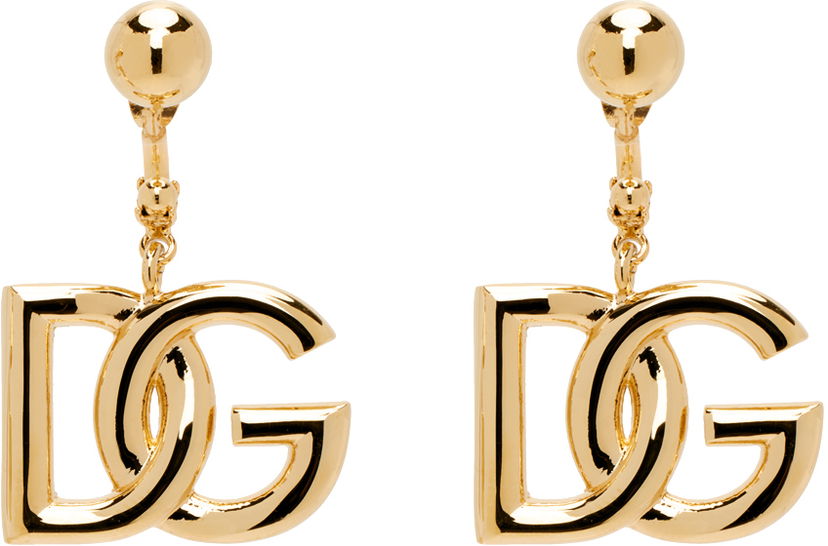 Обеци Dolce & Gabbana Gold 'DG' Logo Earrings Металик | WEN6P1 W1111