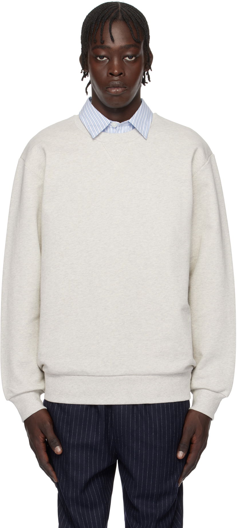 Суитчър A.P.C. Label H Crewneck Sweatshirt Сиво | COHCM-H27964